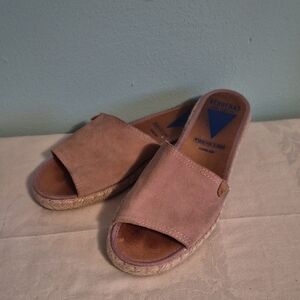 Verbenas Women's Suede Espadrille Slides Pink Size 8.5